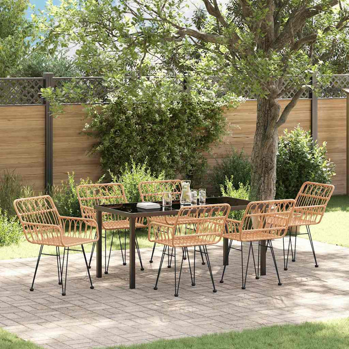 Have Spisebordssæt 7 pcs Brun Poly rattan