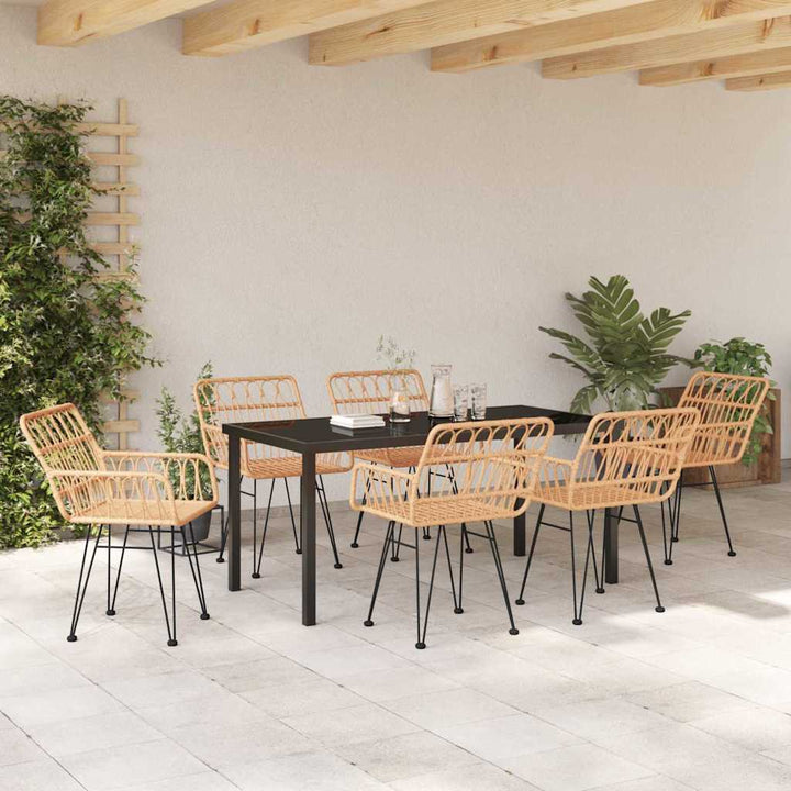 Have Spisebordssæt 7 pcs Brun Poly rattan