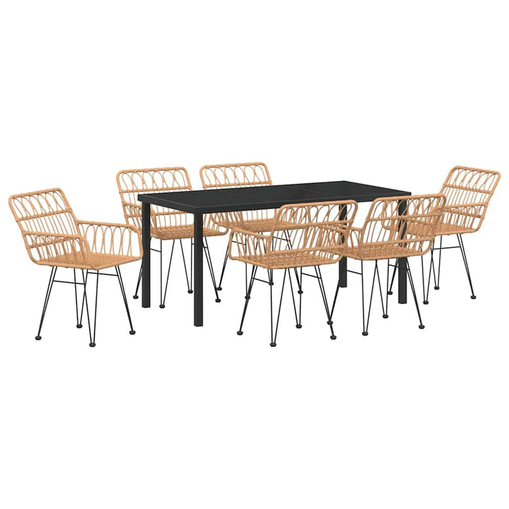 Have Spisebordssæt 7 pcs Brun Poly rattan
