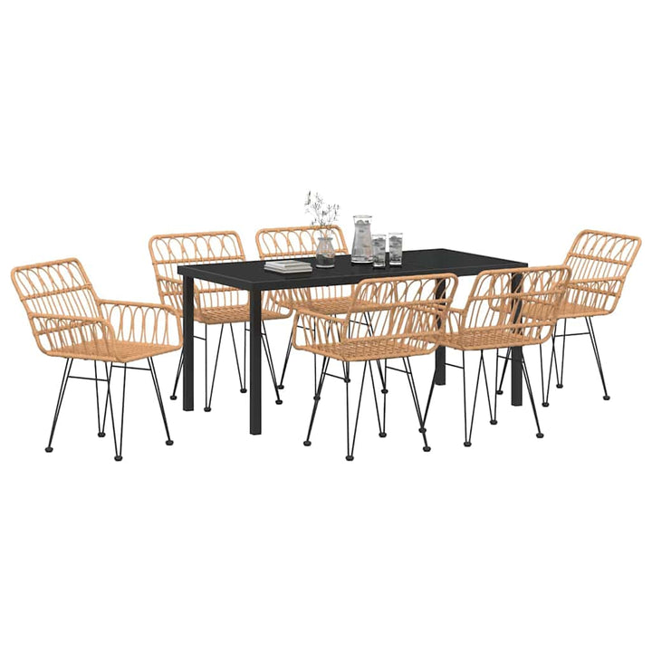 Have Spisebordssæt 7 pcs Brun Poly rattan