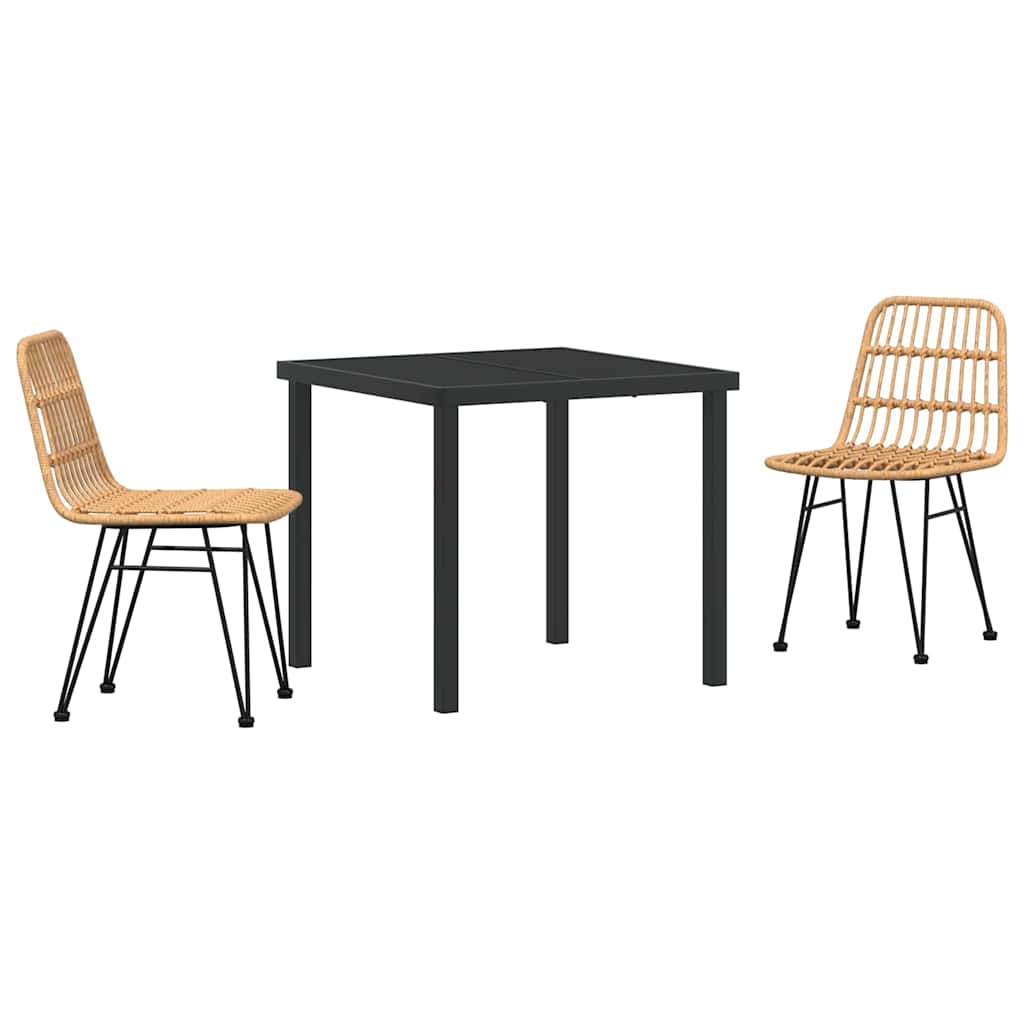 Have Spisebordssæt 3 pcs Brun Poly rattan