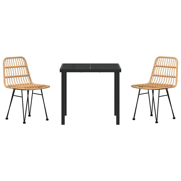 Have Spisebordssæt 3 pcs Brun Poly rattan