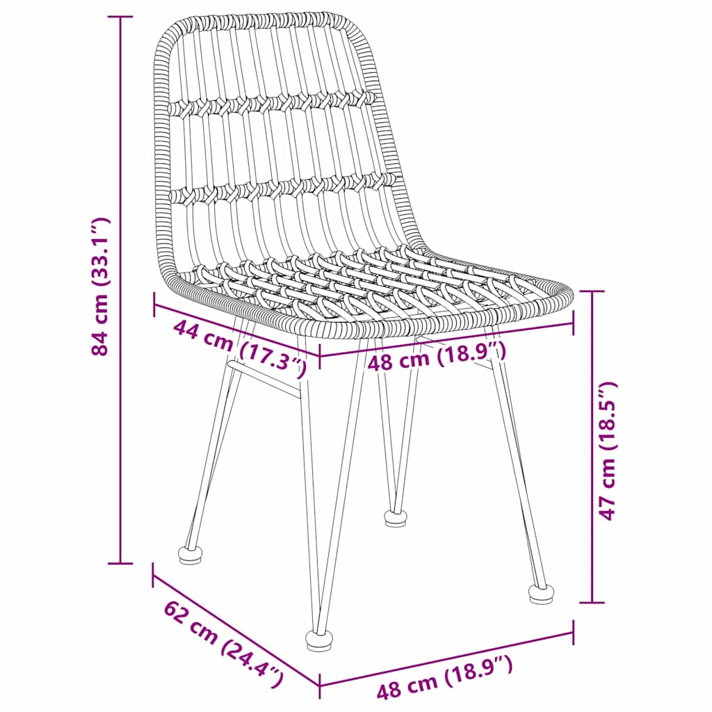 Have Spisebordssæt 3 pcs Brun Poly rattan