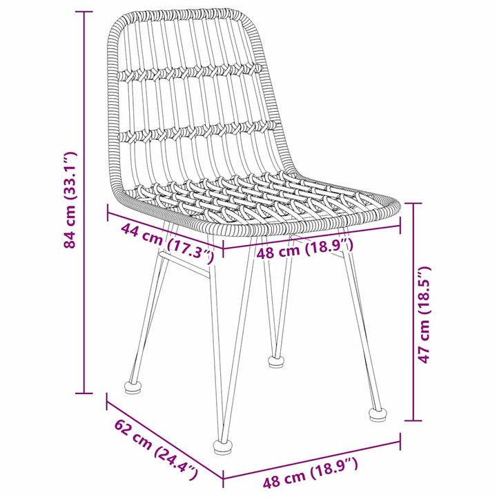 Have Spisebordssæt 3 pcs Brun Poly rattan