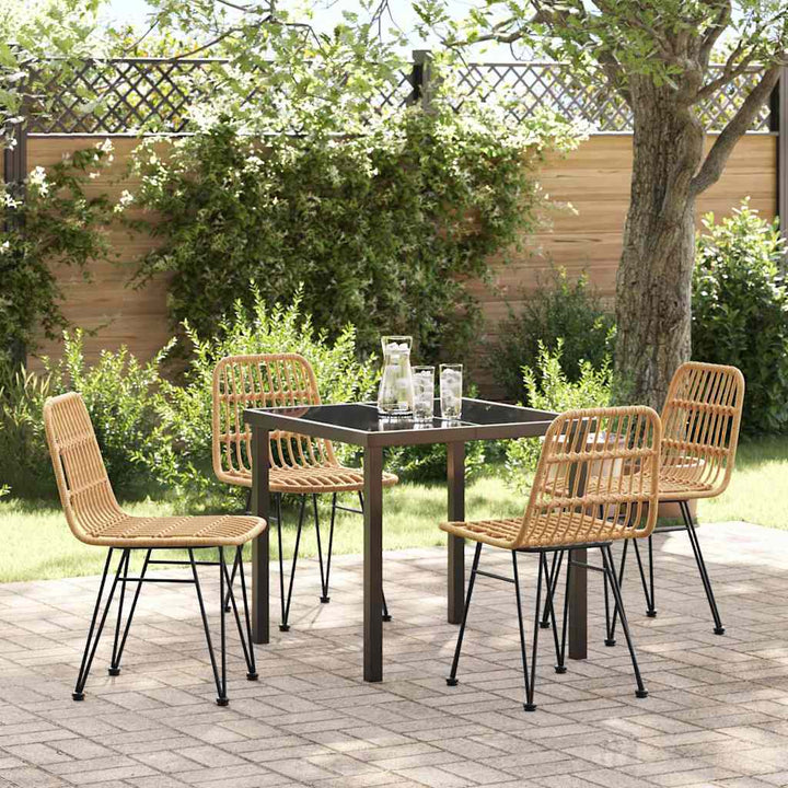 Have Spisebordssæt 5 pcs Brun Poly rattan