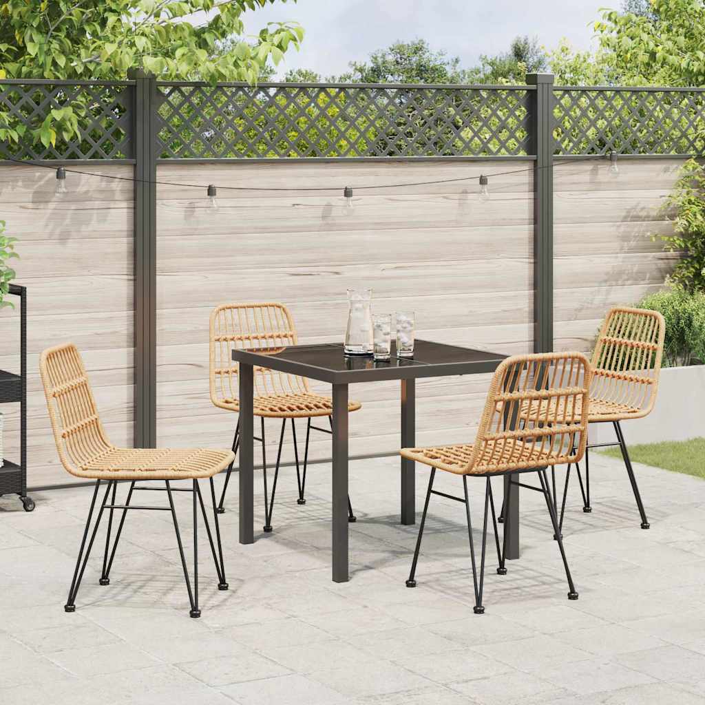 Have Spisebordssæt 5 pcs Brun Poly rattan