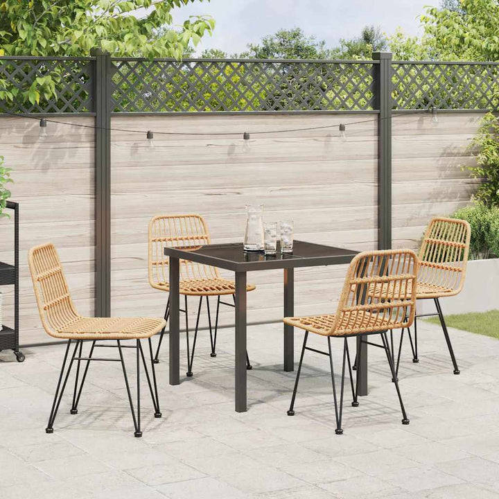 Have Spisebordssæt 5 pcs Brun Poly rattan