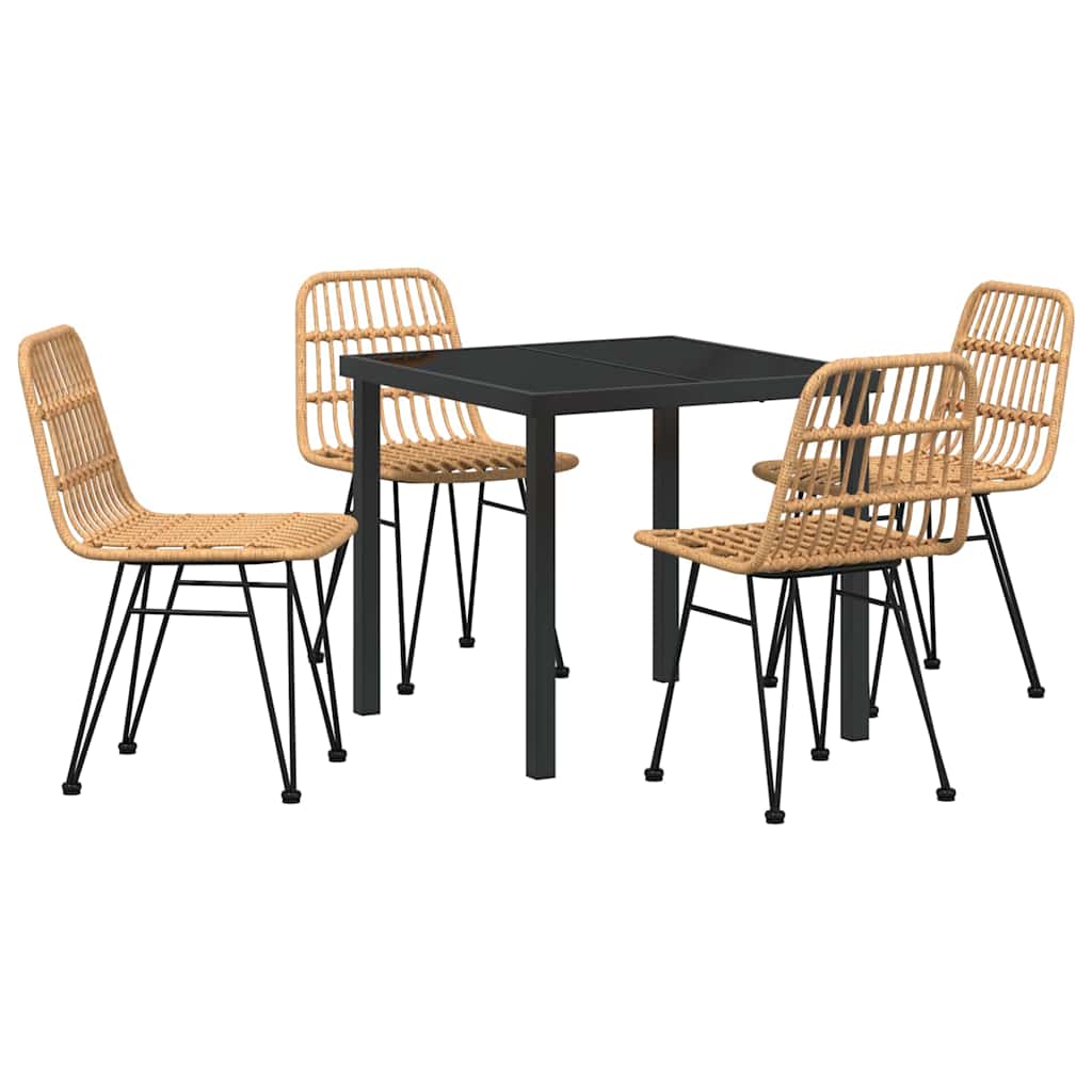 Have Spisebordssæt 5 pcs Brun Poly rattan