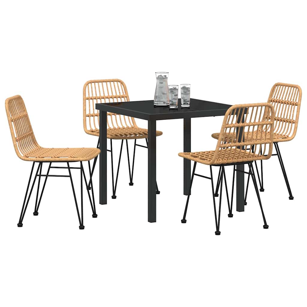 Have Spisebordssæt 5 pcs Brun Poly rattan