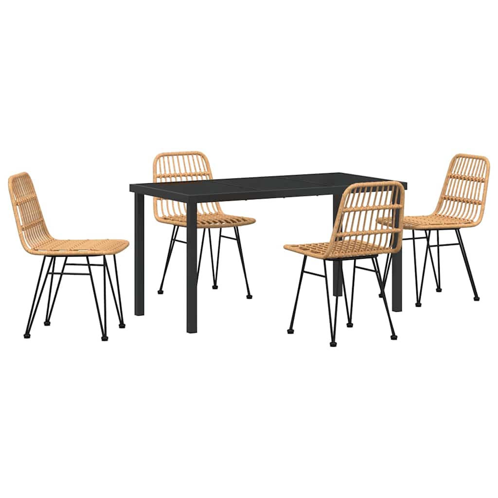 Have Spisebordssæt 5 pcs Brun Poly rattan