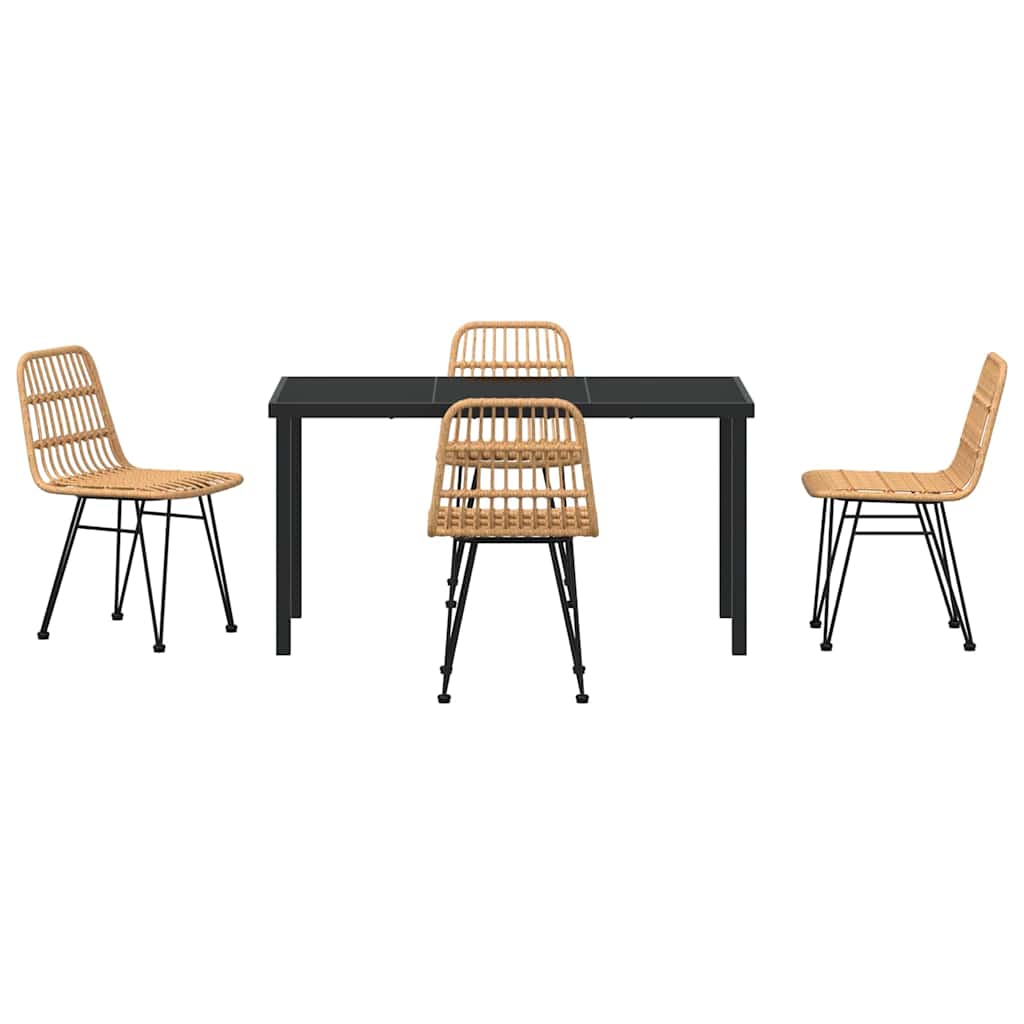 Have Spisebordssæt 5 pcs Brun Poly rattan