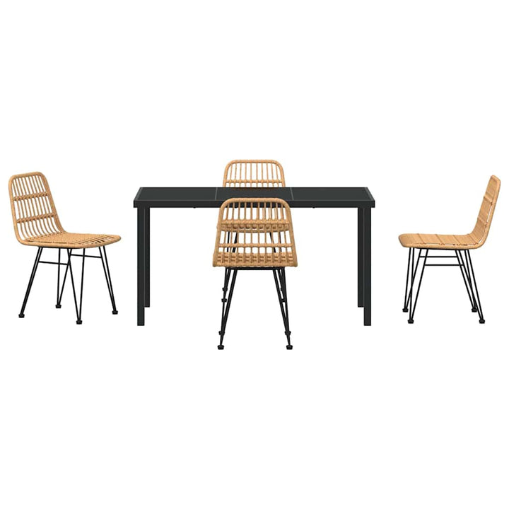 Have Spisebordssæt 5 pcs Brun Poly rattan