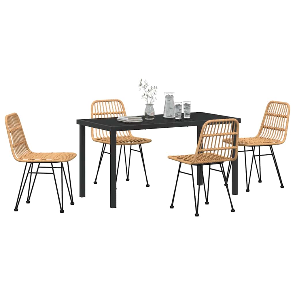 Have Spisebordssæt 5 pcs Brun Poly rattan