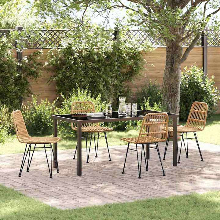 Have Spisebordssæt 5 pcs Brun Poly rattan