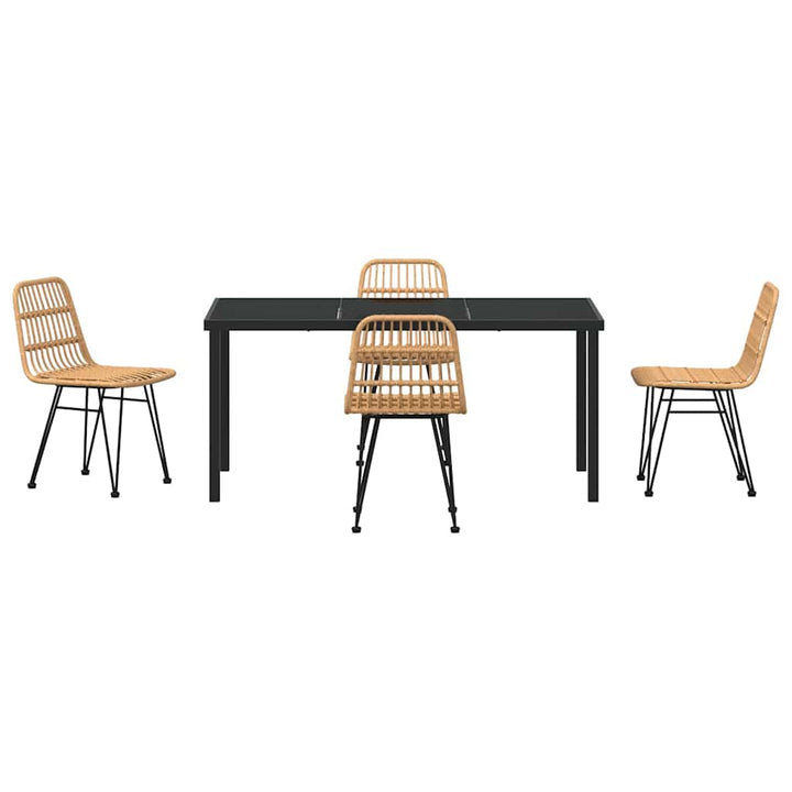 Have Spisebordssæt 5 pcs Brun Poly rattan