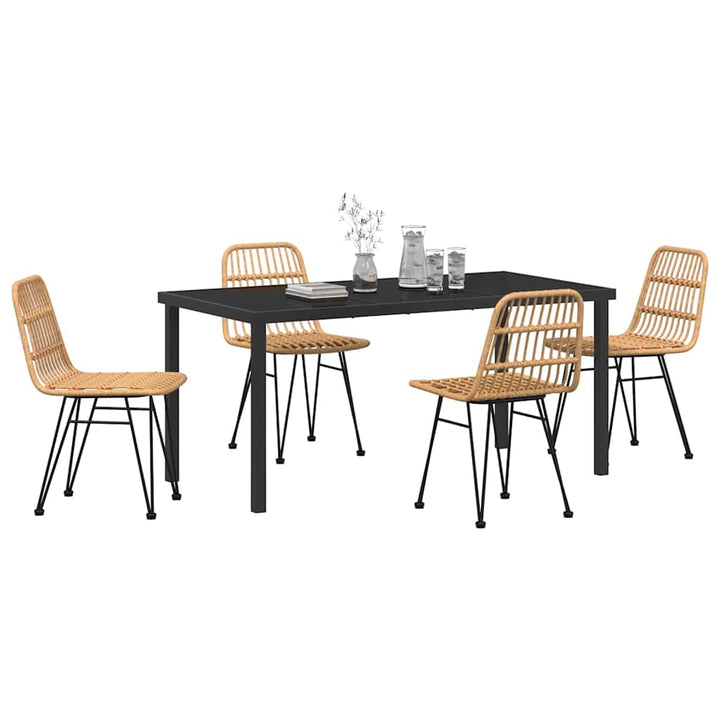 Have Spisebordssæt 5 pcs Brun Poly rattan