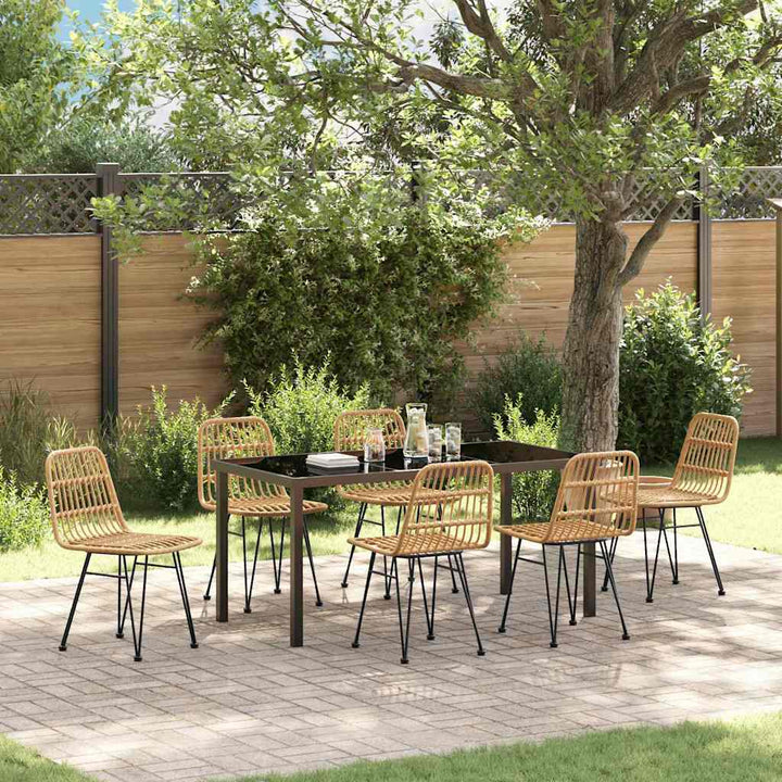 Have Spisebordssæt 7 pcs Brun Poly rattan