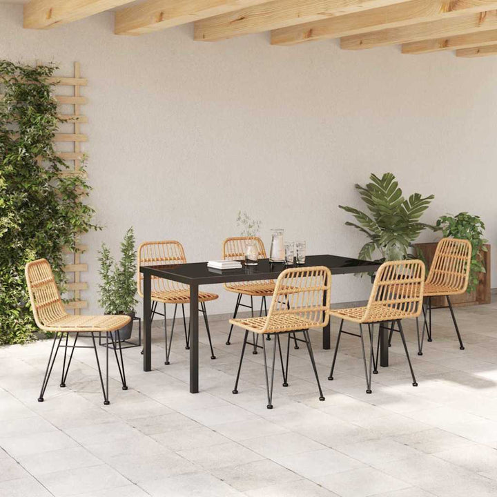 Have Spisebordssæt 7 pcs Brun Poly rattan