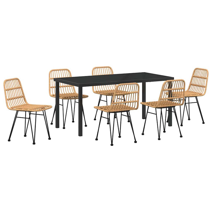 Have Spisebordssæt 7 pcs Brun Poly rattan