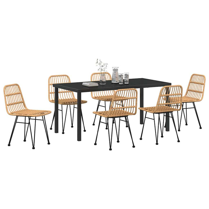Have Spisebordssæt 7 pcs Brun Poly rattan