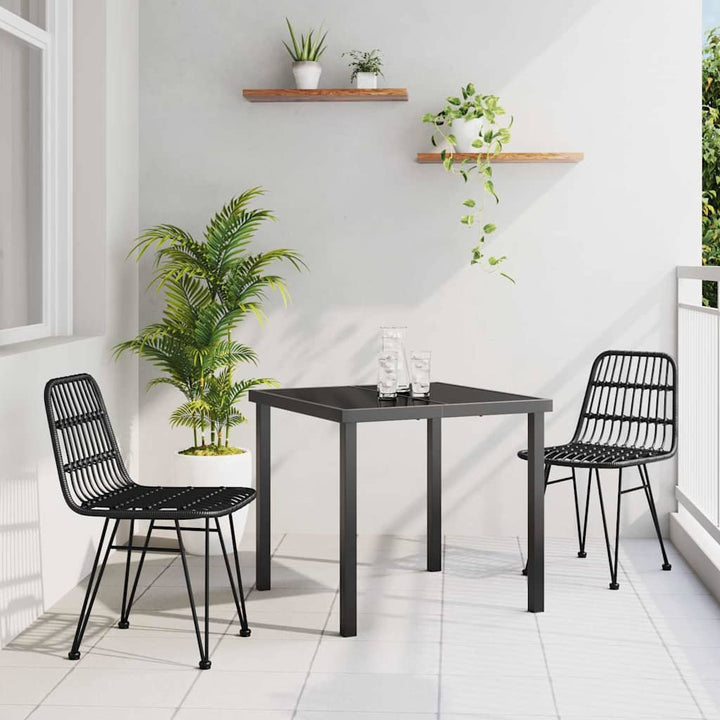 Have Spisebordssæt 3 pcs Sort Poly rattan