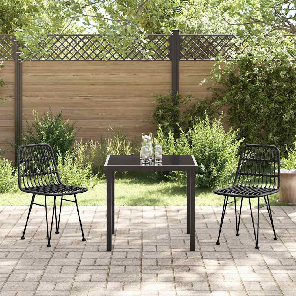 Have Spisebordssæt 3 pcs Sort Poly rattan