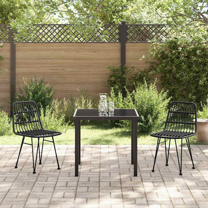 Have Spisebordssæt 3 pcs Sort Poly rattan