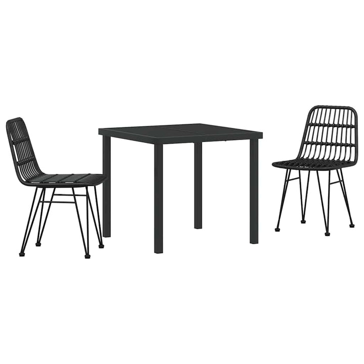 Have Spisebordssæt 3 pcs Sort Poly rattan