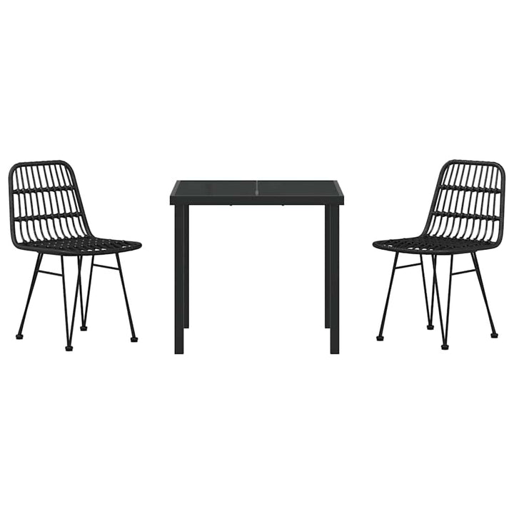Have Spisebordssæt 3 pcs Sort Poly rattan