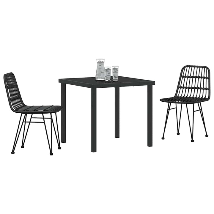 Have Spisebordssæt 3 pcs Sort Poly rattan