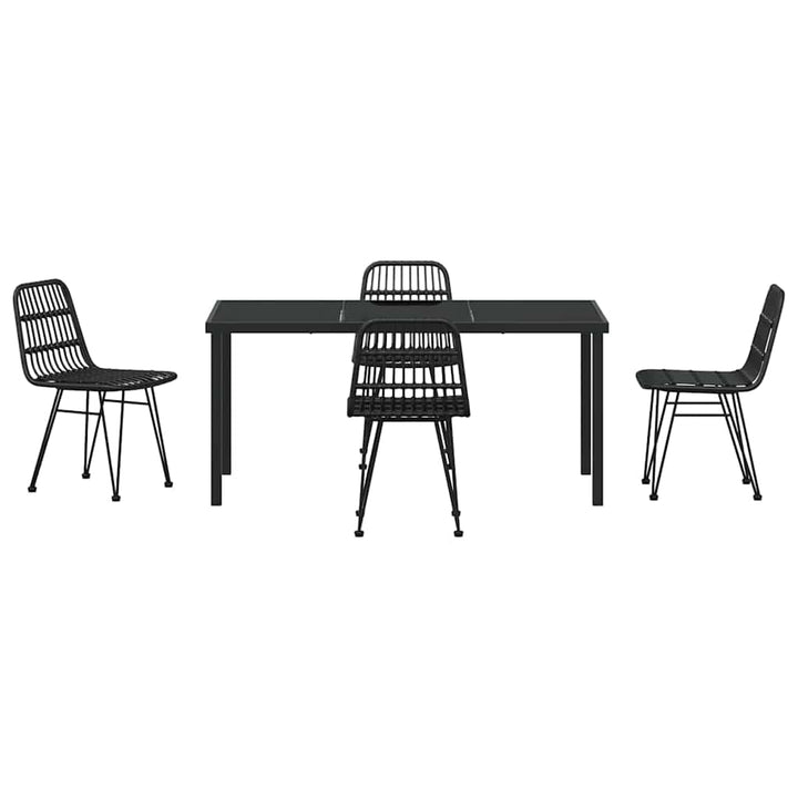 Have Spisebordssæt 5 pcs Sort Poly rattan
