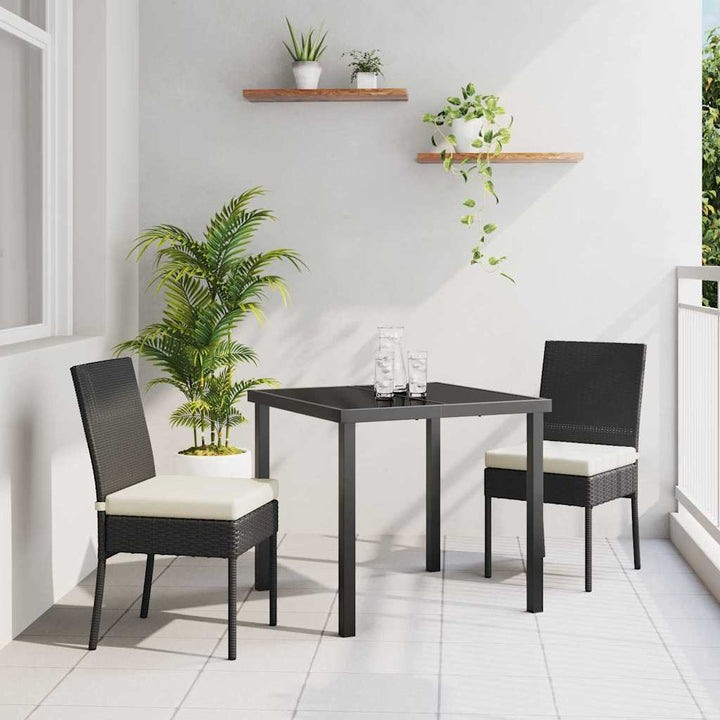 Have Spisebordssæt 3 pcs Sort Poly rattan
