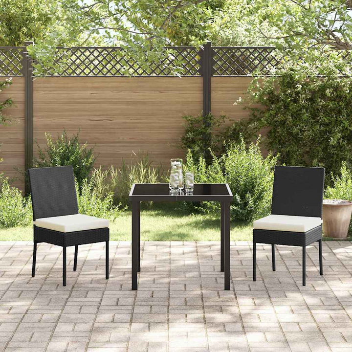 Have Spisebordssæt 3 pcs Sort Poly rattan