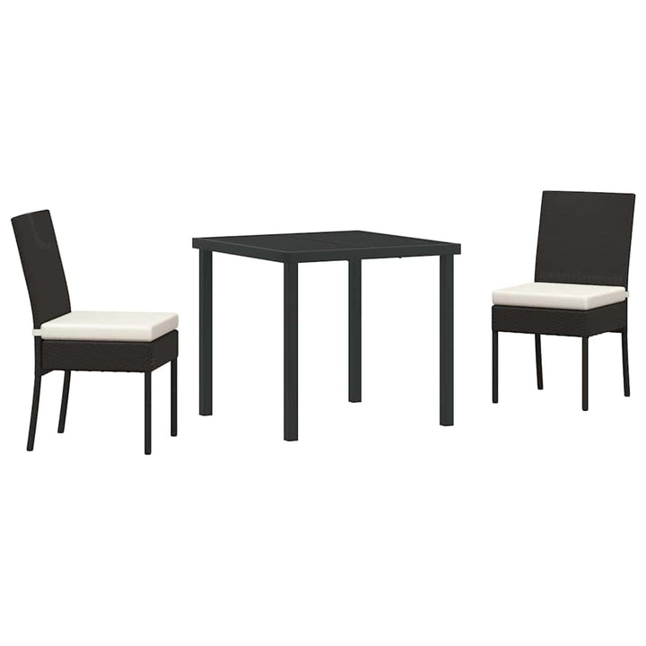 Have Spisebordssæt 3 pcs Sort Poly rattan