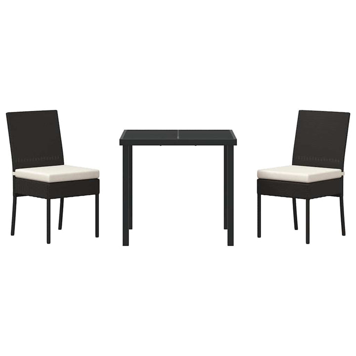 Have Spisebordssæt 3 pcs Sort Poly rattan