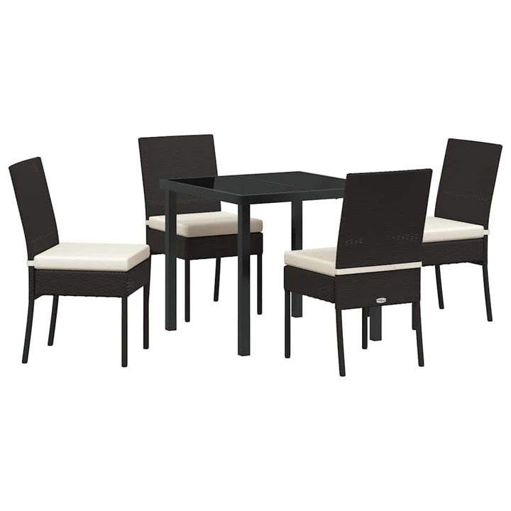 Have Spisebordssæt 5 pcs Sort Poly rattan