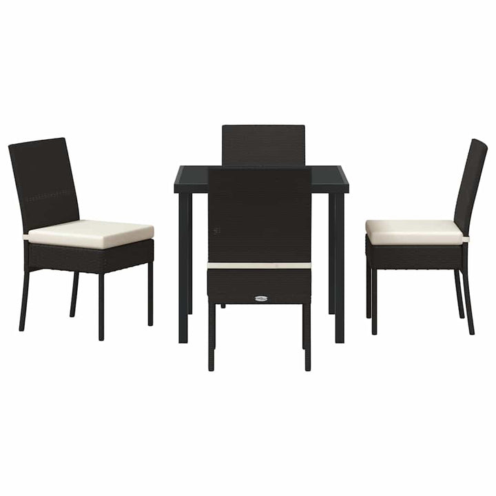 Have Spisebordssæt 5 pcs Sort Poly rattan