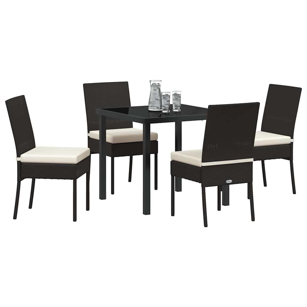 Have Spisebordssæt 5 pcs Sort Poly rattan