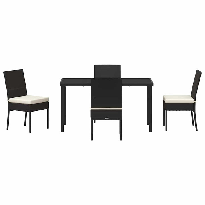 Have Spisebordssæt 5 pcs Sort Poly rattan