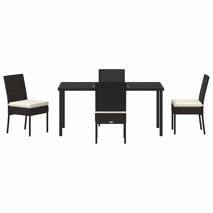 Have Spisebordssæt 5 pcs Sort Poly rattan