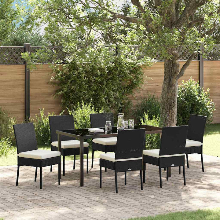 Have Spisebordssæt 7 pcs Sort Poly rattan