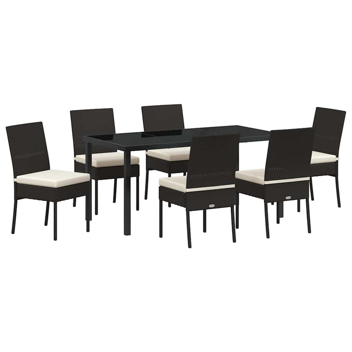 Have Spisebordssæt 7 pcs Sort Poly rattan
