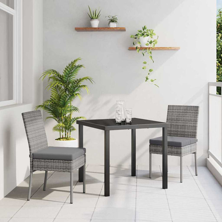 Have Spisebordssæt 3 pcs Grå Poly rattan