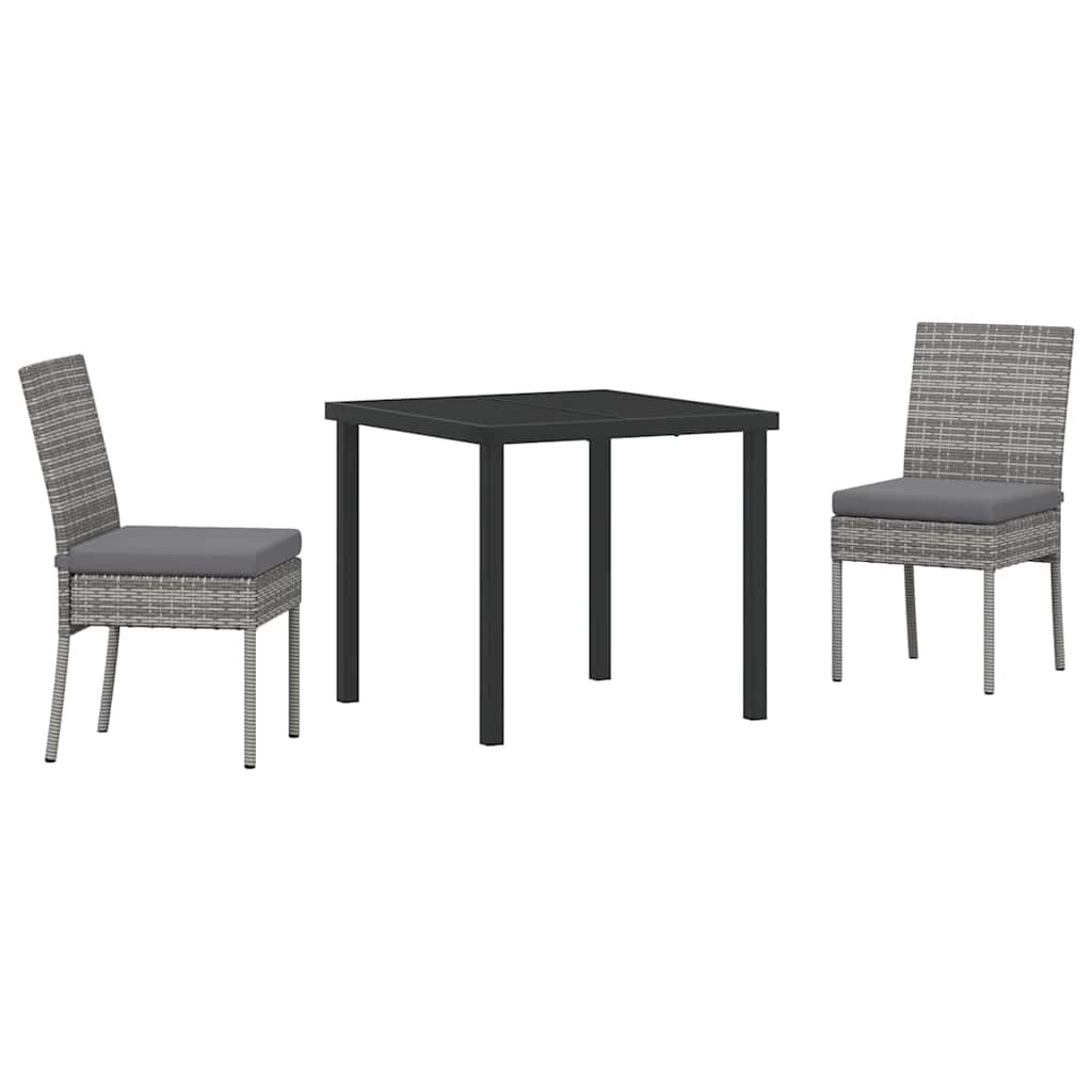 Have Spisebordssæt 3 pcs Grå Poly rattan