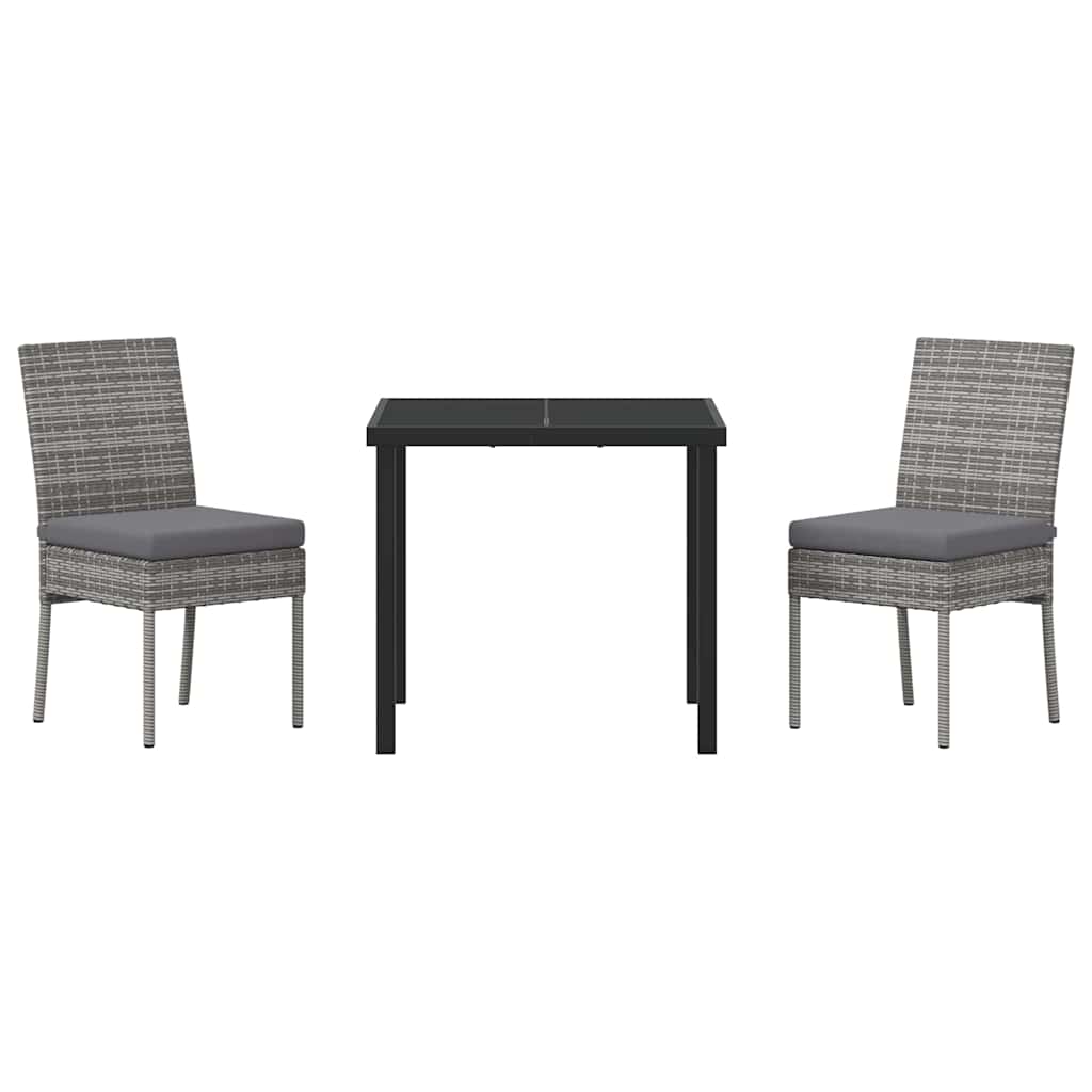 Have Spisebordssæt 3 pcs Grå Poly rattan