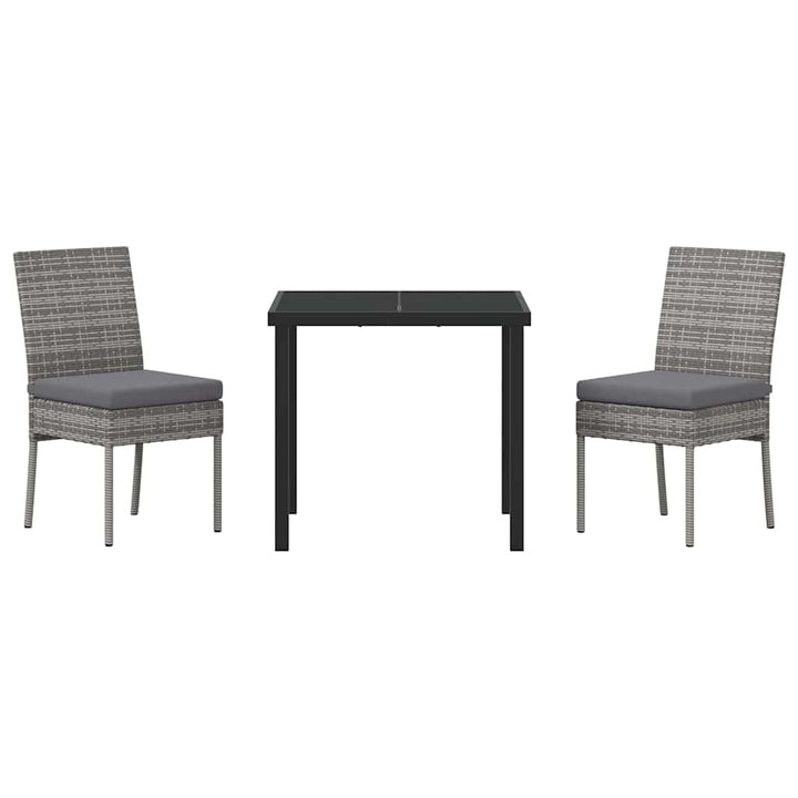 Have Spisebordssæt 3 pcs Grå Poly rattan
