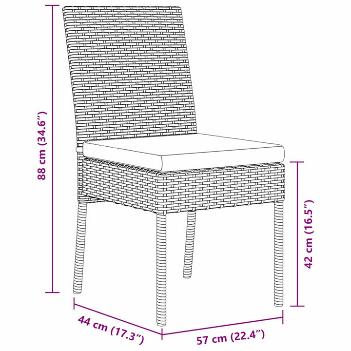 Have Spisebordssæt 3 pcs Grå Poly rattan