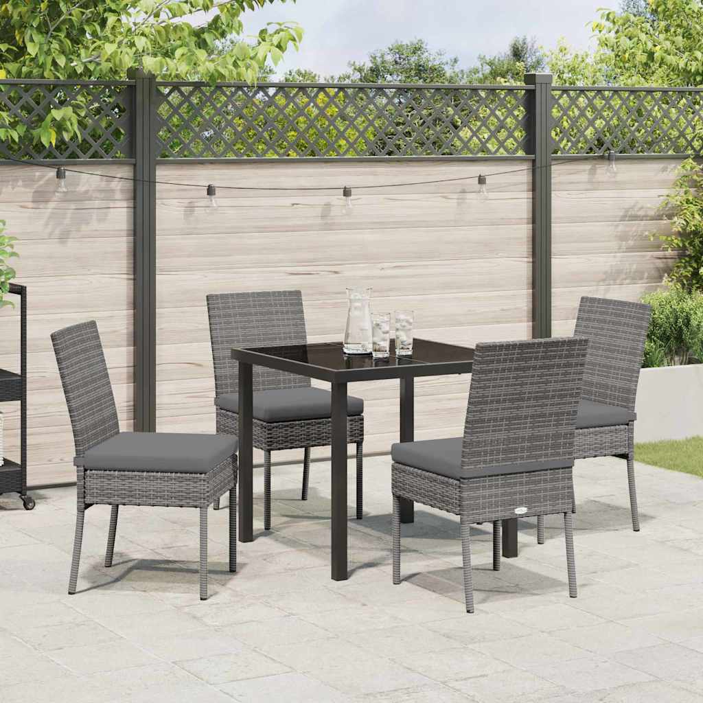 Have Spisebordssæt 5 pcs Grå Poly rattan