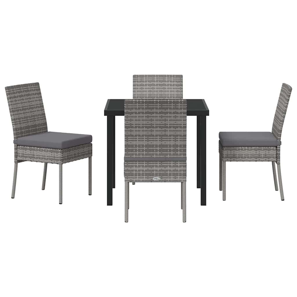 Have Spisebordssæt 5 pcs Grå Poly rattan
