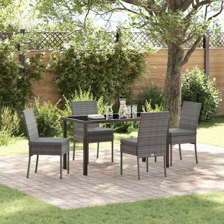 Have Spisebordssæt 5 pcs Grå Poly rattan